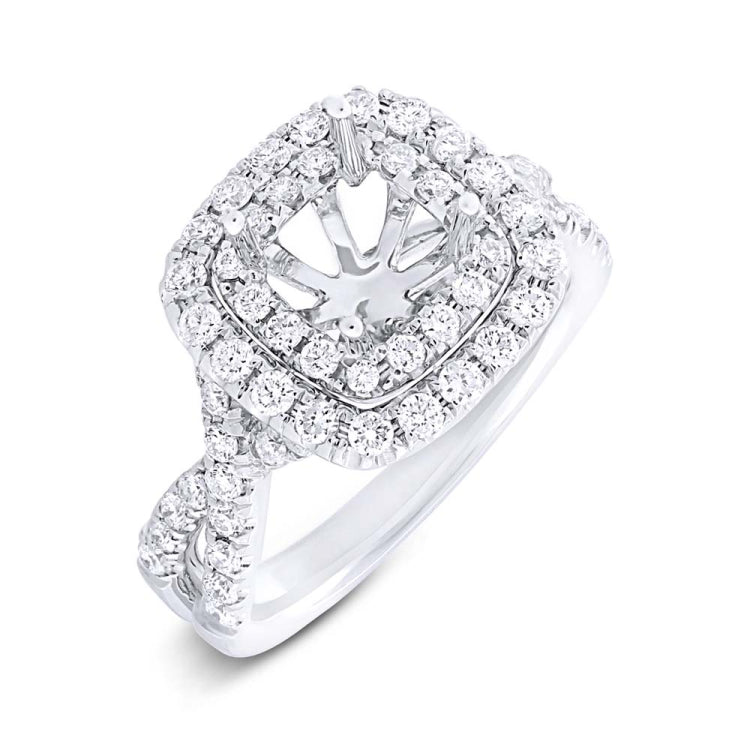 0.92ct 14k White Gold Diamond Semi-mount Ring