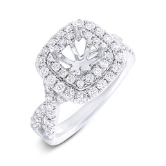 0.92ct 14k White Gold Diamond Semi-mount Ring