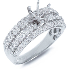 1.10ct 18k White Gold Diamond Semi-mount Ring
