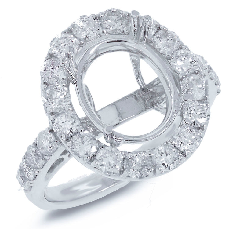 1.72ct 18k White Gold Diamond Semi-mount Ring