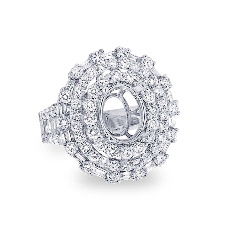 2.49ct 18k White Gold Diamond Semi-mount Ring