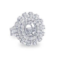 2.49ct 18k White Gold Diamond Semi-mount Ring