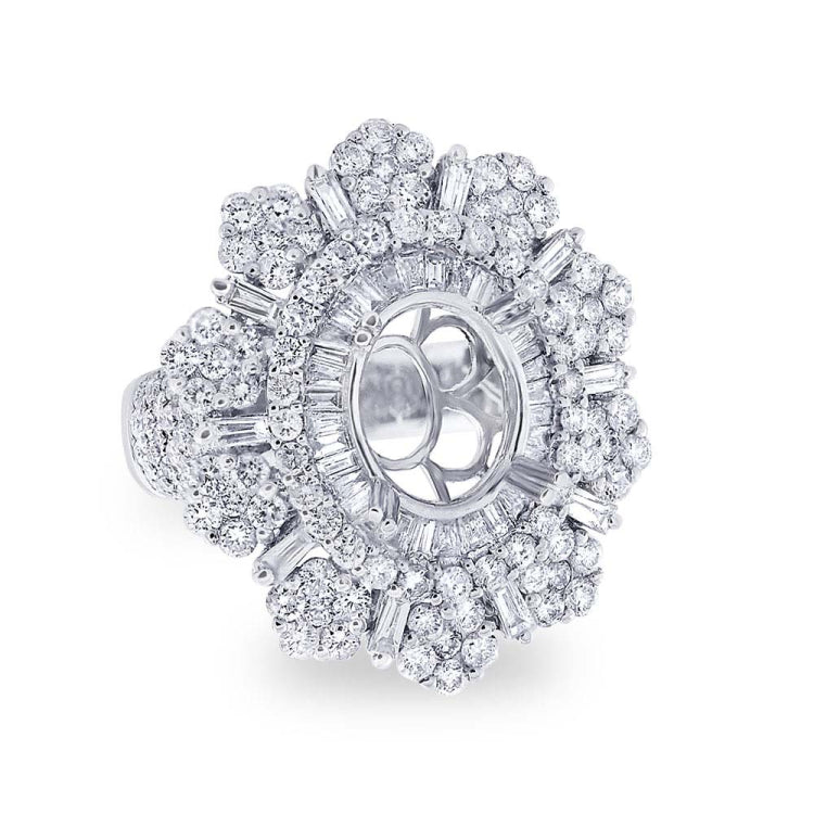 3.70ct 18k White Gold Diamond Semi-mount Ring
