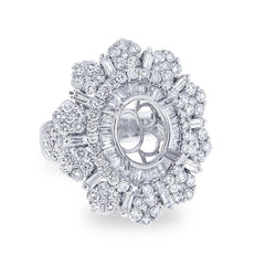 3.70ct 18k White Gold Diamond Semi-mount Ring