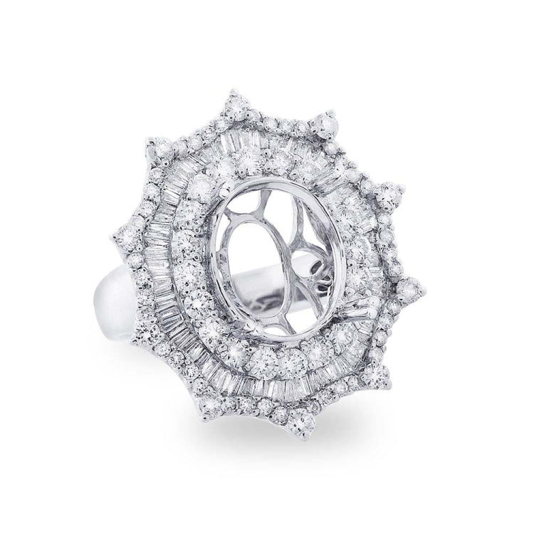 2.56ct 18k White Gold Diamond Semi-mount Ring