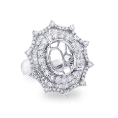 2.56ct 18k White Gold Diamond Semi-mount Ring