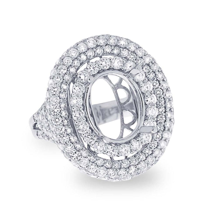 3.04ct 18k White Gold Diamond Semi-mount Ring