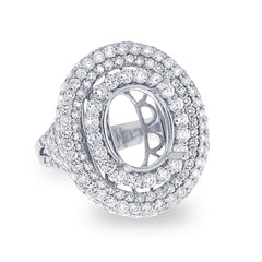 3.04ct 18k White Gold Diamond Semi-mount Ring