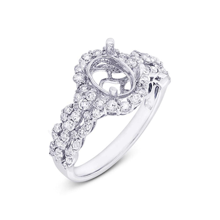 0.89ct 18k White Gold Diamond Semi-mount Ring