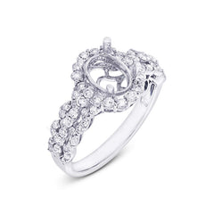 0.89ct 18k White Gold Diamond Semi-mount Ring