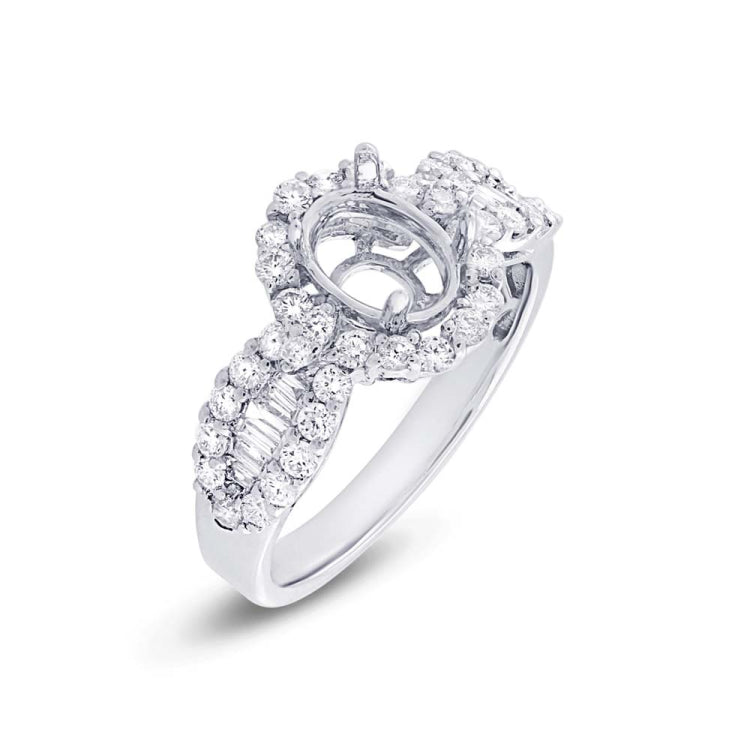 0.92ct 18k White Gold Diamond Semi-mount Ring