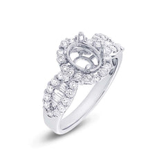 0.92ct 18k White Gold Diamond Semi-mount Ring