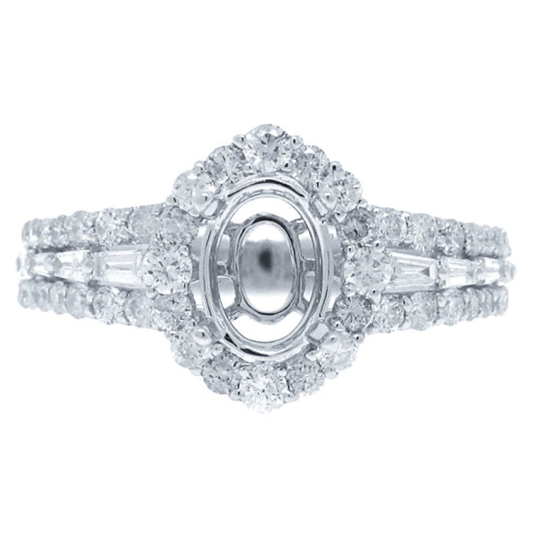 1.04ct 18k White Gold Diamond Semi-mount Ring
