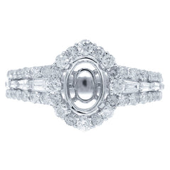 1.04ct 18k White Gold Diamond Semi-mount Ring
