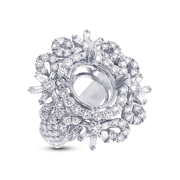 3.03ct 18k White Gold Diamond Semi-mount Ring