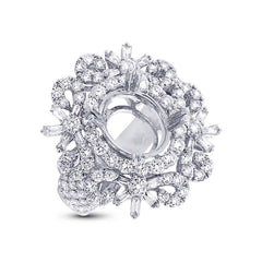 3.03ct 18k White Gold Diamond Semi-mount Ring