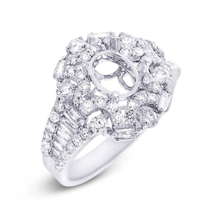 1.41ct 18k White Gold Diamond Semi-mount Ring