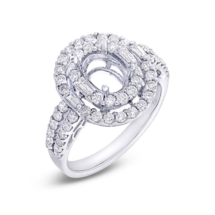 1.08ct 18k White Gold Diamond Semi-mount Ring