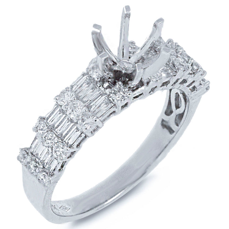 0.82ct 18k White Gold Diamond Semi-mount Ring