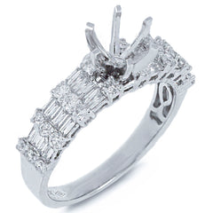 0.82ct 18k White Gold Diamond Semi-mount Ring