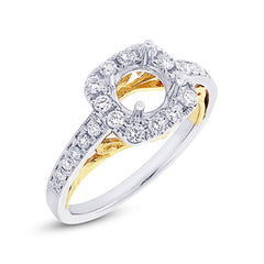 0.52ct 14k Two-tone Gold Diamond Semi-mount Ring