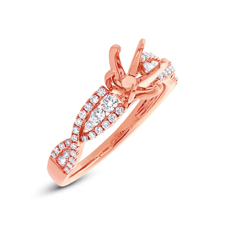 0.45ct 14k Rose Gold Diamond Semi-mount Ring