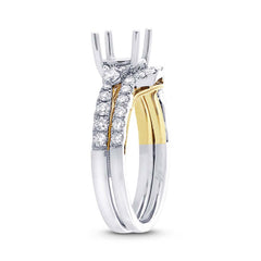 0.65ct 14k Two-tone Gold Diamond Semi-mount Ring 2-pc
