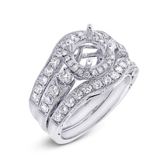 1.49ct 14k White Gold Diamond Semi-mount Ring 3-pc