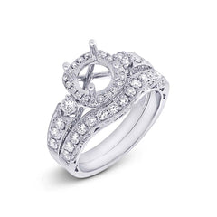 1.02ct 14k White Gold Diamond Semi-mount Ring 2-pc