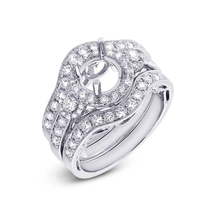 1.20ct 14k White Gold Diamond Semi-mount Ring 3-pc