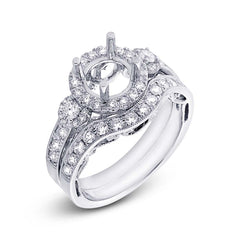 0.86ct 14k White Gold Diamond Semi-mount Ring 2-pc