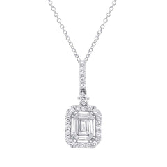 0.45ct 18k White Gold Diamond Baguette Pendant
