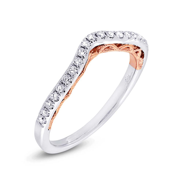 0.20ct 14k Two-tone Rose Gold Diamond Shadow Band