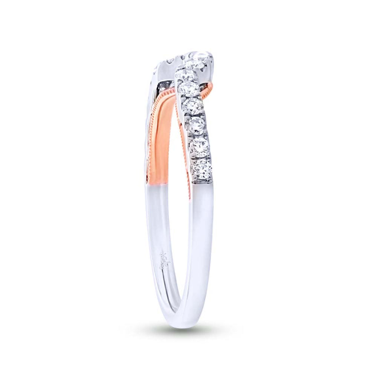 0.31ct 14k Two-tone Rose Gold Diamond Shadow Band
