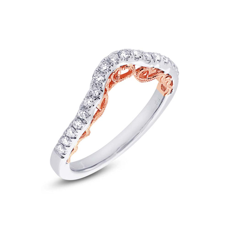 0.28ct 14k Two-tone Rose Gold Diamond Shadow Band