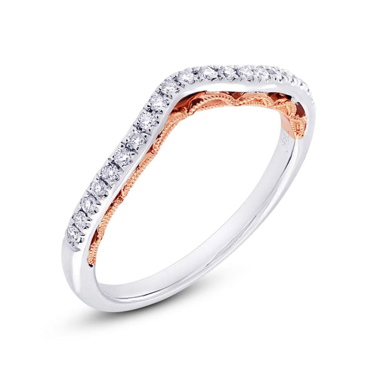 0.19ct 14k Two-tone Rose Gold Diamond Shadow Band