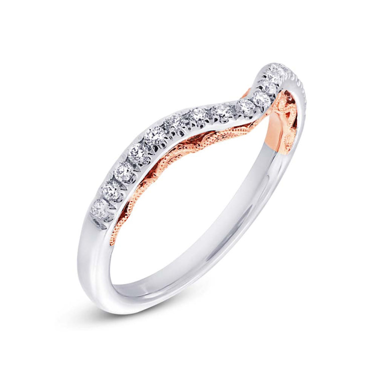 0.27ct 14k Two-tone Rose Gold Diamond Shadow Band