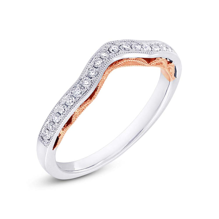 0.18ct 14k Two-tone Rose Gold Diamond Shadow Band