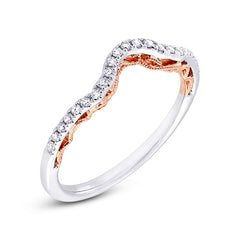 0.16ct 14k Two-tone Rose Gold Diamond Shadow Band