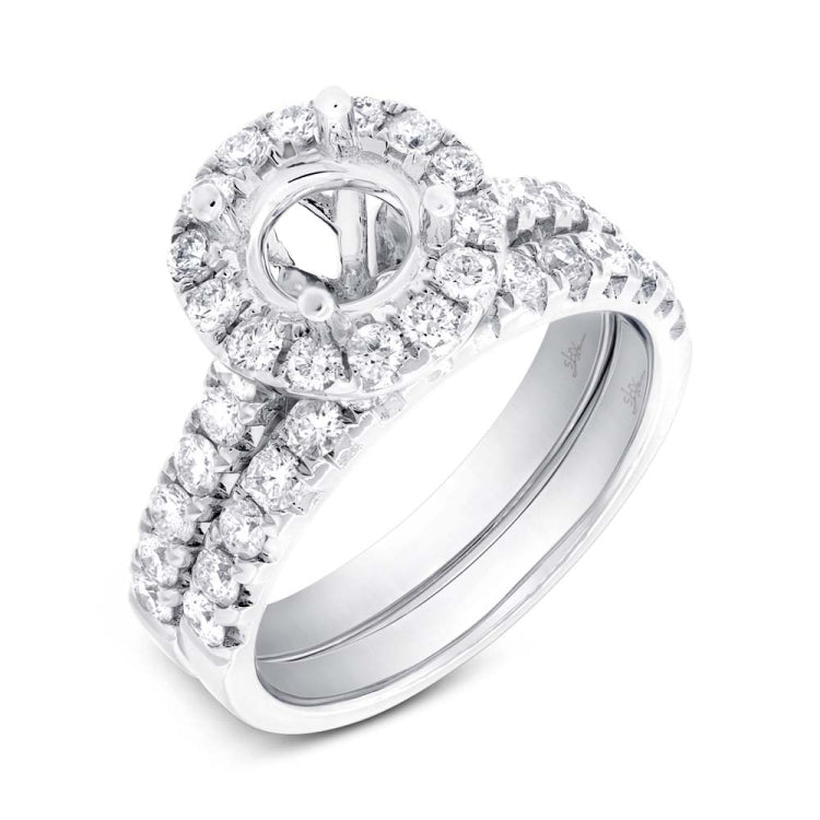 1.29ct 14k White Gold Diamond Semi-mount Ring 2-pc