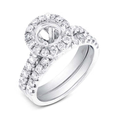 1.29ct 14k White Gold Diamond Semi-mount Ring 2-pc