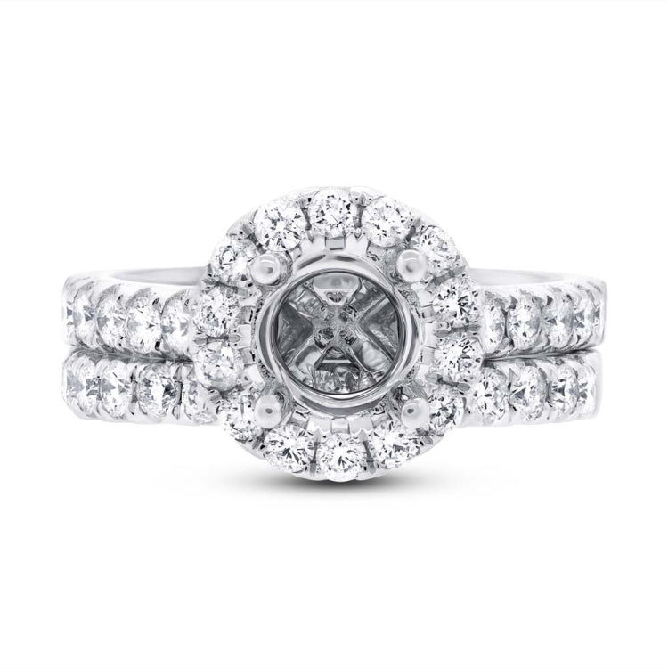 1.29ct 14k White Gold Diamond Semi-mount Ring 2-pc