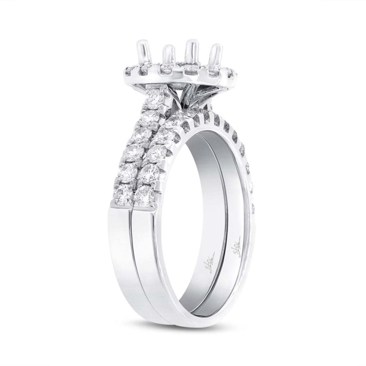 1.29ct 14k White Gold Diamond Semi-mount Ring 2-pc