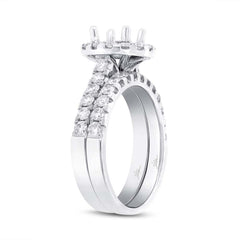 1.29ct 14k White Gold Diamond Semi-mount Ring 2-pc
