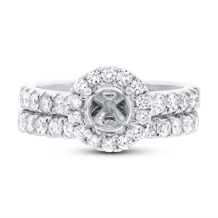 1.19ct 14k White Gold Diamond Semi-mount Ring 2-pc