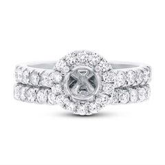 1.19ct 14k White Gold Diamond Semi-mount Ring 2-pc
