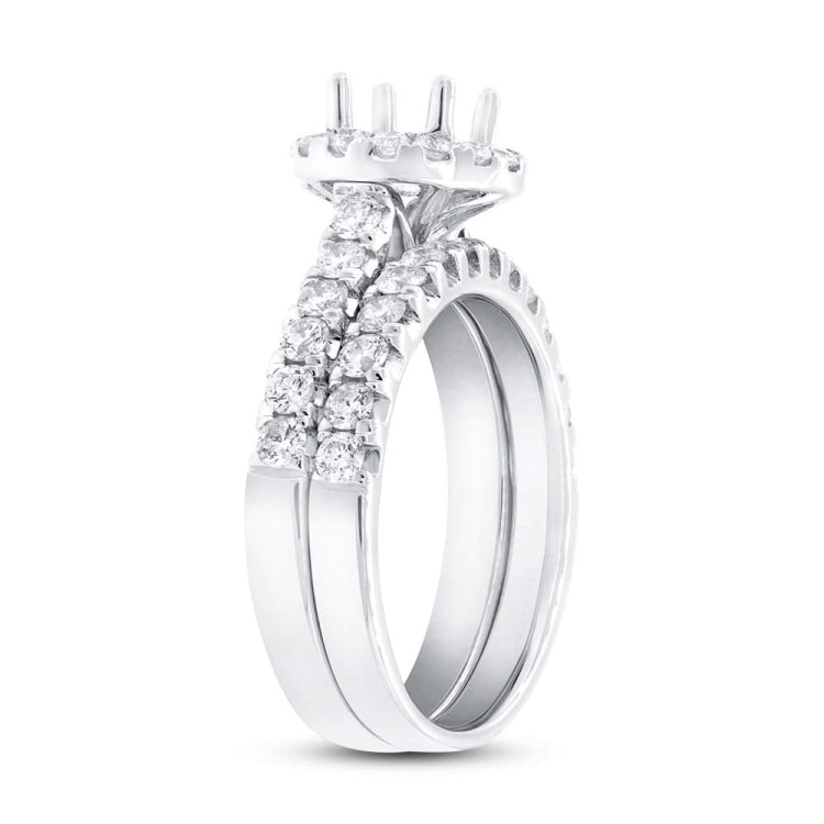 1.19ct 14k White Gold Diamond Semi-mount Ring 2-pc