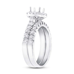 1.19ct 14k White Gold Diamond Semi-mount Ring 2-pc