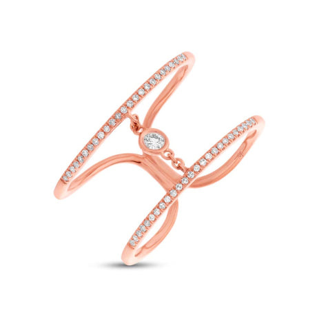 0.24ct 14k Rose Gold Diamond Lady's Ring Size 11.25