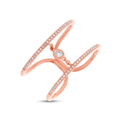 0.24ct 14k Rose Gold Diamond Lady's Ring Size 11.25